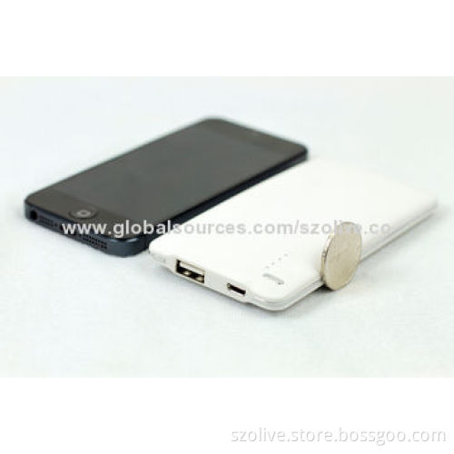 Thin Power Banks with 4,000mAh Capacity, Polymer Battery